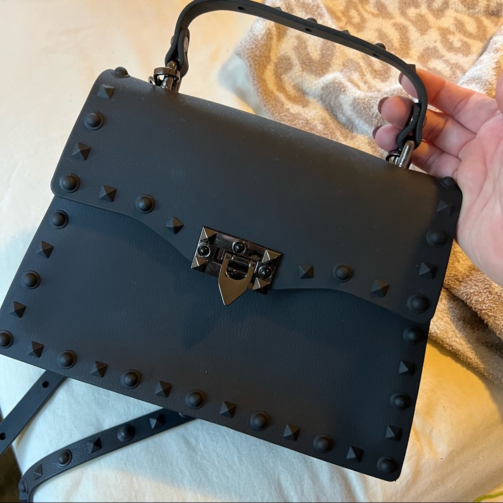 DASTI Brand Female Studded Handbag
Crossbody Jelly Purse for Women Medium Black
